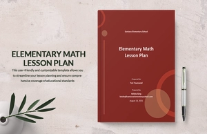 Elementary Math Lesson Plan Template