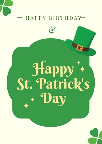 Free St. Patrick's Day Birthday Card Template to Edit Online