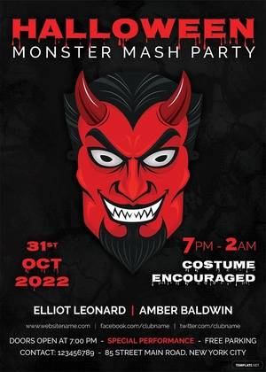 Halloween Monster Mash Party Invitation Template
