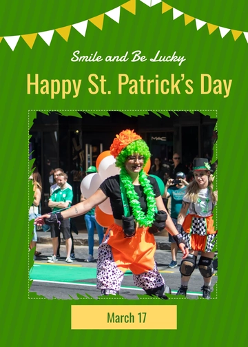 Free St. Patrick's Day Photo Card Template to Edit Online