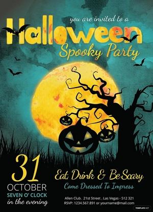 Spooky Halloween Party Invitation Template