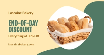 Free Bakery Discount Promotion Facebook Post Template to Edit Online