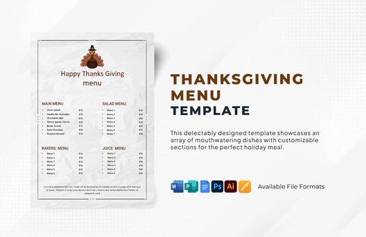 Thanksgiving Menu Template