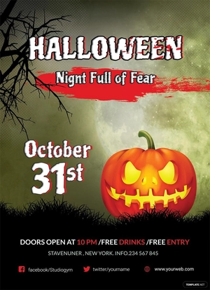 Fright Night Halloween Invitation Template