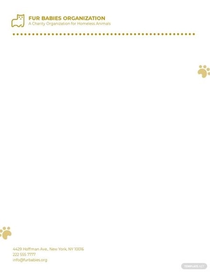 Animal Charity Letterhead Template