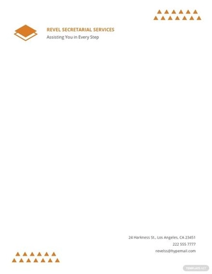 Secretarial Services Letterhead Template