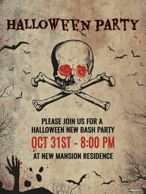Creepy Halloween Invitation Template