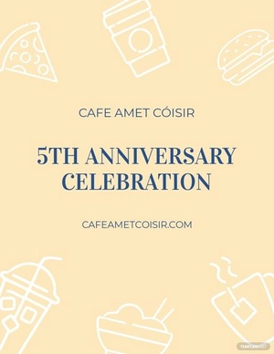 Cafe Anniversary Celebration Flyer Template