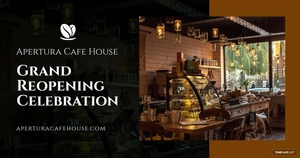 Free Cafe Grand Re-Opening Facebook Post Template to Edit Online