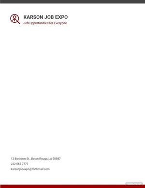 Job Expo & Career Fair Letterhead Template