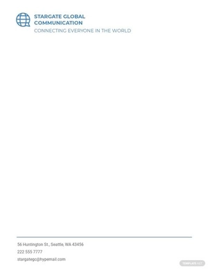 Global Communications Company Letterhead Template