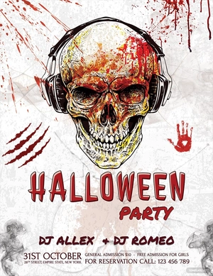 Halloween Skull Flyer Template