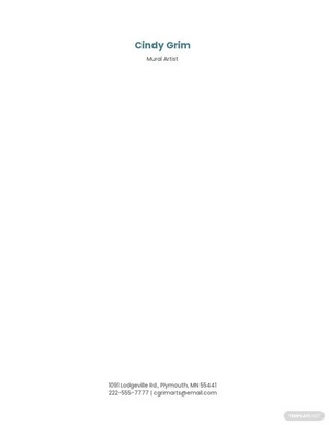Simple Artist Letterhead Template