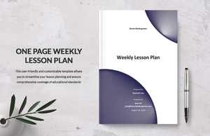 One Page Weekly Lesson Plan Template
