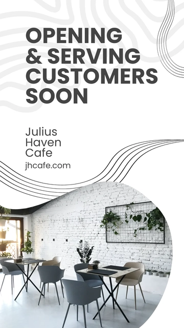Free Cafe Opening Announcement Whatsapp Post Template to Edit Online