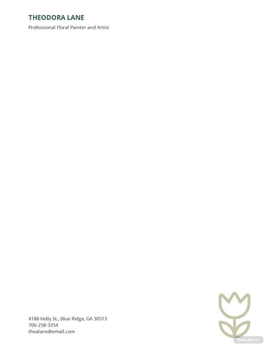 Floral Artist Letterhead Template