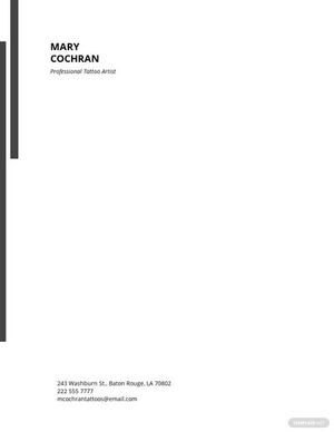 Minimalist Artist Letterhead Template