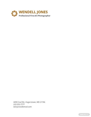 Photo Artist Letterhead Template