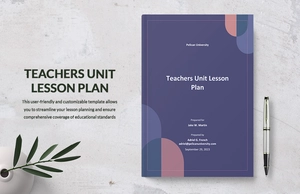 Teachers Unit Lesson Plan Template