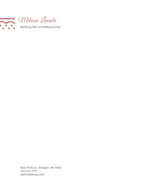 Sample Makeup Artist Letterhead Template