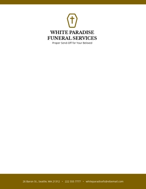 Funeral Services Letterhead Template