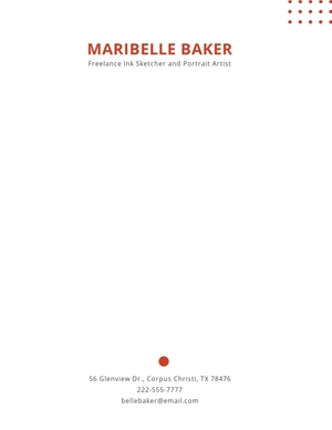 Freelance Artist Letterhead Template