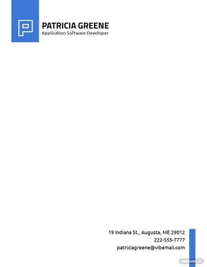 Application Software Developer Letterhead Template