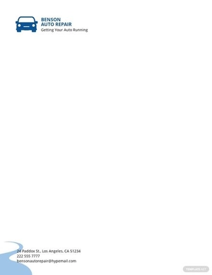 Auto Mechanic Letterhead Template