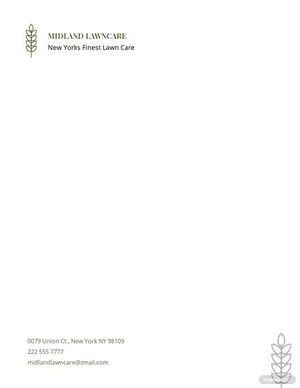 Lawn Mowing Service Letterhead Template