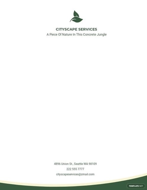 Urban Landscaping Letterhead Template