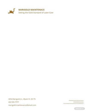 Lawn Maintenance Letterhead Template