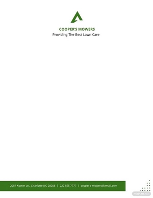 Lawn Care and Mowing Letterhead Template