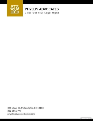Legal Advocate Letterhead Template