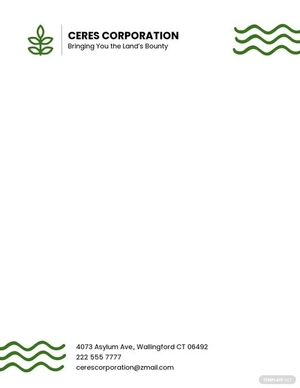 Agriculture Business Letterhead Template