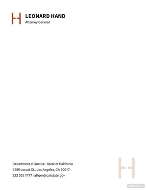 Attorney General Letterhead Template