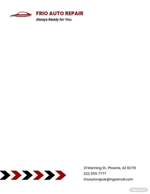 Automotive Repair Letterhead Template