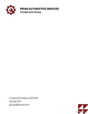 Automotive Service Letterhead Template
