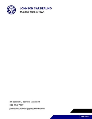 Car Dealer Letterhead Template