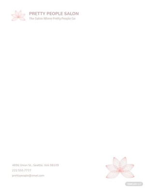 Beauty Salon Letterhead Template