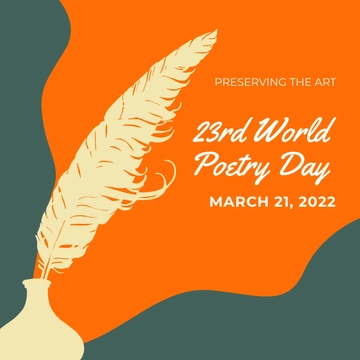 Free World Poetry Day Linkedin Post Template to Edit Online