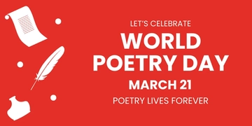 Free World Poetry Day Twitter Post Template to Edit Online