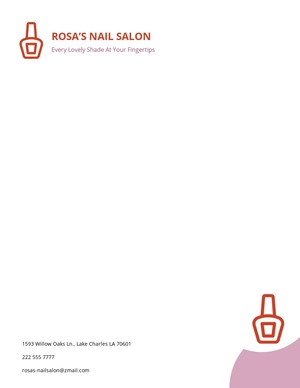 Nail Salon Letterhead Template