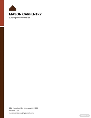 Sample Carpenter Letterhead Template