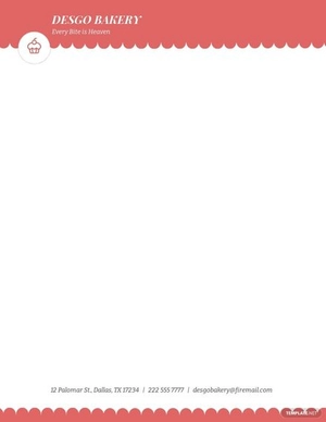 Simple Bakery Letterhead Template