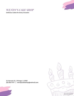 Cake Shop Letterhead Template