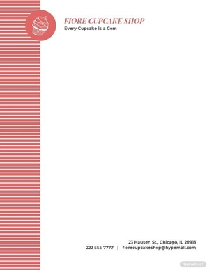 Cupcake Shop Letterhead Template