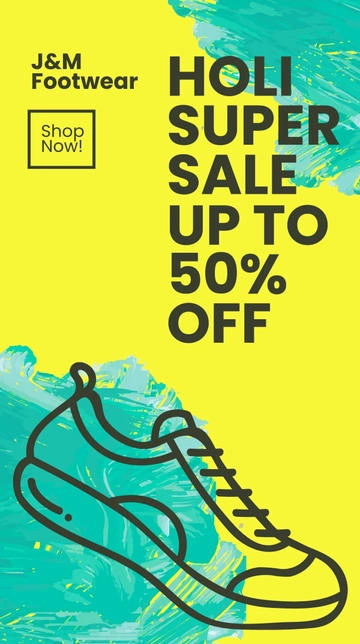 Free Holi Sale Whatsapp Post Template to Edit Online