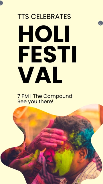Free Holi Celebration Whatsapp Post Template to Edit Online