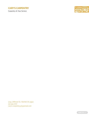 Carpenter Letterhead Format Template