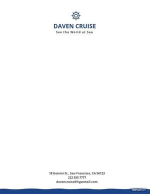 Cruise Travel Letterhead Template